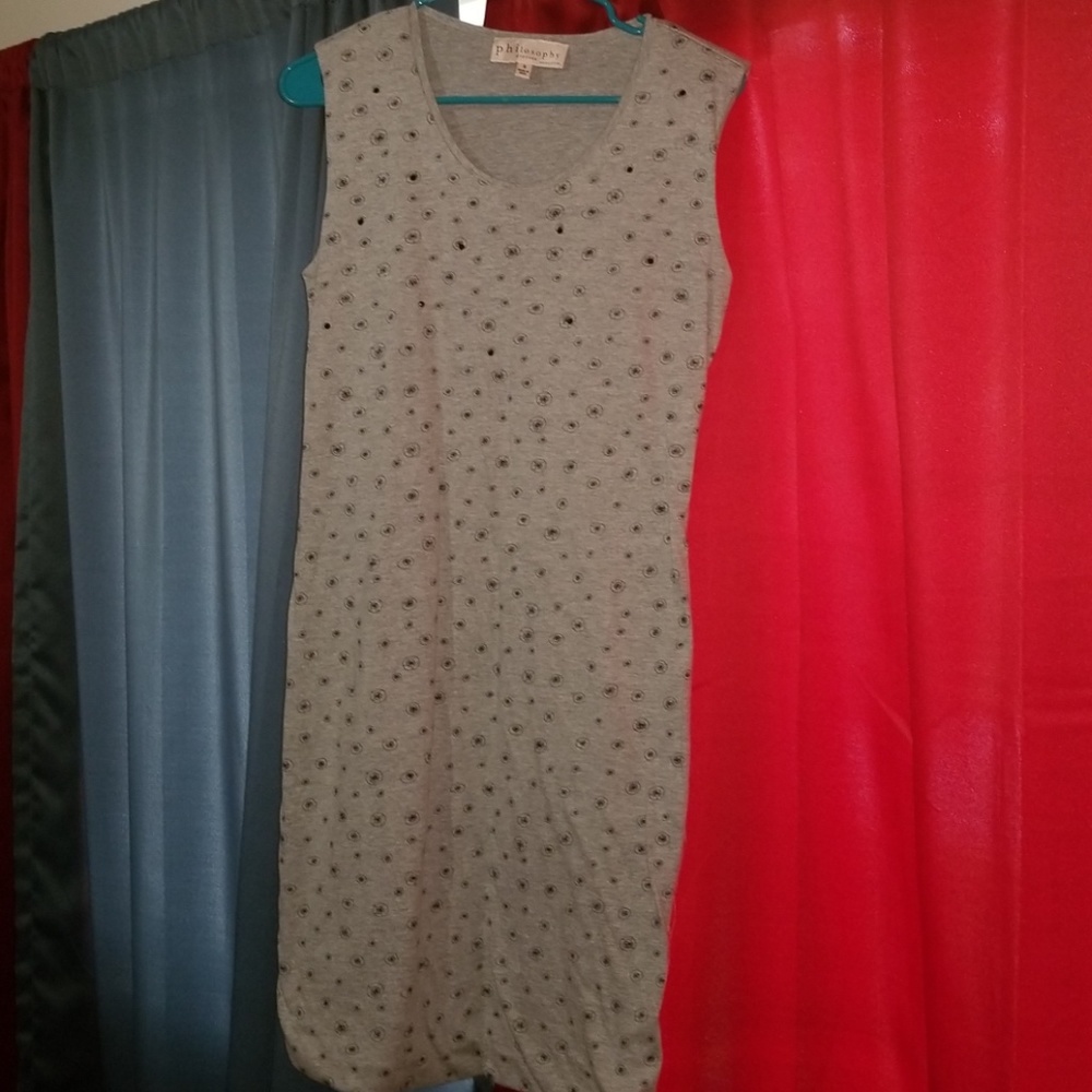 Philosophy sleeveless gray dress.